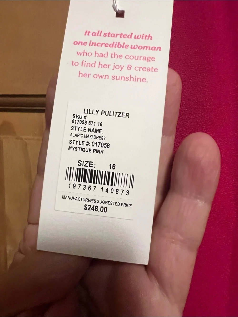 Lilly Pulitzer Hot Pink Sleeveless Maxi Dress
